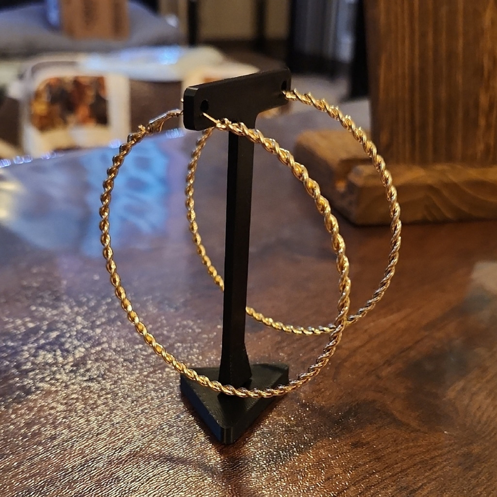 Gold Twisted Hoop Earrings